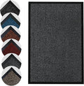 Homatz Door Mats Indoor & Outdoor Heavy Duty Floor Mat - Non Slip Rubber Back - Dirt Trapper Door Mat - Super Absorbent Front Door Mat, Washable Doormats Rug, Barrier Mat (Grey,40x60cm)