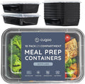 CUQOO Meal Prep Containers – 10 Pack Single Compartment Lunch Boxes & Stackable Food Containers with Lids – BPA-Free, Reusable, Freezer & Microwave Safe