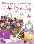 Piccadilly Greetings Birthday Card Female - 8 x 6 inches - Regal Publishing,green|pink|brown|white|red