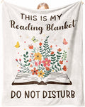 Book Lover Gifts for Women Men, Soft Flannel 'Do Not Disturb' Reading Blanket - Christmas Birthday Gifts for Book Reader, Bookish Bookworm Reading Accessories (50x60 Inches)