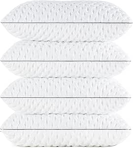 BedStory Pillows 4 Pack Memory Foam Pillows for Sleeping, Soft & Firm Pillow for Neck and Shoulder Pain, Hypoallergenic Hotel Adjustable for Side Sleeper Pillow - 50x75 cm