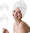 Microfibre Hair Towel Wrap: 2Pack Head Drying Towel Super Absorbent Anti Frizz Turban Towelling For Women Girls Long Wet Plopping Curly Hair