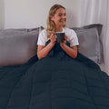 Brentfords Weighted Blanket Adult 8kg Navy Blue, Valentines Gifts for Her Therapy Autism Insomnia Anxiety Relief for Adults, King - 150 x 200cm - (Disclaimer Only suitable for age 3+ years)