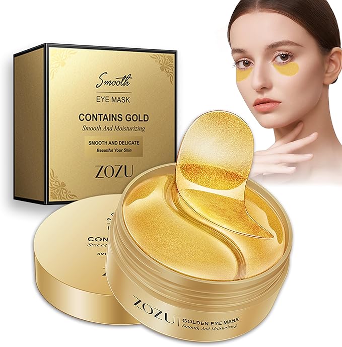 Under Eye Patches, Collagen Under Eye Mask, Dark Circles Under Eye Treatment, Puffy Eyes Bags Under Eyes Removal, Anti-Aging, Reduce Wrinkle, Skincare, Hydrating - 30 Pairs (24K Gold)