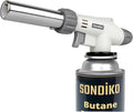 Sondiko Butane Torch, Waterproof and Wind-Resistant Industrial Torch, Refillable Power Soldering Torch, Adjustable Flame Torch Lighter for Metal Welding, Baking Outdoor (Butane Gas Not Included)