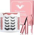 Magnetic Eyelashes, Eye Lashes With 5 Pairs of Magnetic Lashes - 2 Tubes of Magnetic Eyeliner, Reusable Magnetic Eyelashes with Tweezer, No Glue Needed