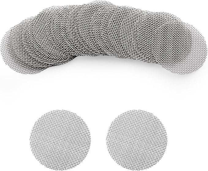 Pipe Screens,50 Pcs Stainless Steel Pipe Gauze,15mm Smoking Pipe Screen Filters,Reusable Mesh Gauze Screens for Rig/Pipe/Bong Gauze Ash Catcher