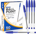 G4GADGET 50 Pack Blue Ballpoint Pens – Medium Tip Biros for Smooth Writing – Comfortable Grip, Long-Lasting Ink – Ideal for School, Office & Home Use – Bulk Stationery Supplies