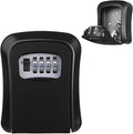 Wall Mounted Key Safe - Combination Security Lock Box, Waterproof Key Storage for Outdoor, Garage, School Spare House, Black