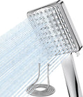 VOXON Shower Head and Hose Set, High Pressure Shower Heads with 6 Spray Modes, Power Water Saving ShowerHead, Square Shower Head, Handheld Large Rain Shower Heads for Electric Shower, Silver
