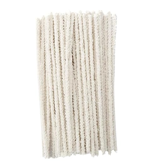 White Pipe Cleaners 100Pcs, 15.1mm Long Pipe Cleaners for Smoking Pipes, Flexible Pipe Cleaners for DIY Art Craft Supplies Party Decor