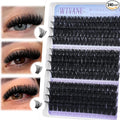 Thick Cluster Lashes 100D+120D+150D Volume Individual Eyelash Clusters 240Pcs 12-18mm Cluster Lashes Extensions Wispy False Eyelashes D Curl Individual Lashe by Wtvane