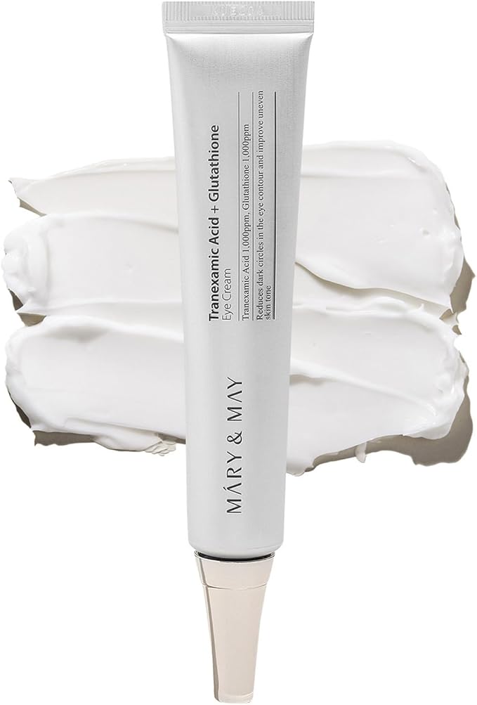 Mary&May Tranexamic Acid + Glutathione Eye Cream - Powerful Antioxidant, Reduces Dark Circles in the Eye, Improve Uneven Skin Tone with Vitamin C - Suitable for Morning and Night Use, 1.01 oz.