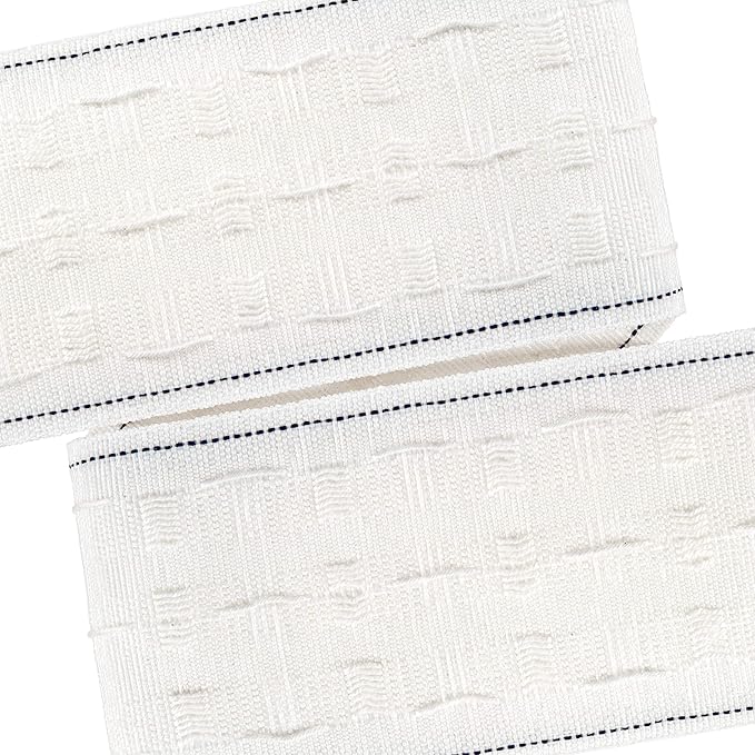 Curtain Tape | White 75mm 3 Inch Header Tape 5 metres | Heading Tape for Pencil Pleat Curtains, Wave Curtains | Supplied By The Bead Shop - A UK Brand