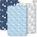 Next to Me Crib Sheets 85x51cm Fitted, 3 Pack Baby Cot Sheets, Ultra Soft & Silky Smooth Microfiber Bedside Crib Fitted Sheets Blue Cloud Animal