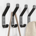 Wall Hooks for Hanging Coat: 10KG Metal Sturdy Hook with Screw, Individual Hangers for Clothes Towel, for Bathroom Door, Black 10cm