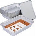 20 Pack Large Aluminium Foil Trays -(32 * 21 * 5.5cm)/2300ml Tin Foil Trays with Lids for Oven use, Food Storage,BBQ,Roasting and Baking
