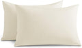 Yorkshire Bedding Pillow Cases 2 Pack - Brushed Microfiber Housewife Pillowcase Hypoallergenic Pillow Cover Standard Size with Envelope Closure (Cream, 50 x 75 cm)