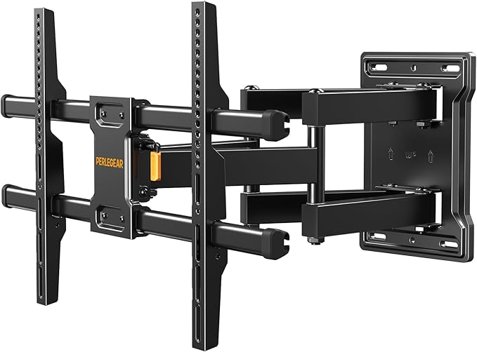 Perlegear TV Wall Bracket for 32-85 Inch TVs Up to 60 kg, Swivel and Tilt TV Wall Mount, TVs Bracket with Tool-free Tilt, Max VESA 600x400mm, PGLF6