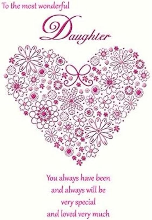 Piccadilly Greetings Contemporary Birthday Card Daughter - 9 x 6 inches