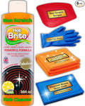 Hob Brite Ceramic Hob Cleaner for Glass, Induction & Electric Hobs - with Non-Scratch Scraper, Cleaning Cloth, Polishing Cloth & Gloves - Professional Kit for Burnt Pans & Stove Top (250ml)