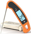 Lavatools PX1D Javelin PRO Duo Ultra Fast Professional Digital Instant Read Meat Thermometer for Grill and Cooking, 110cm Probe, Auto-Rotating Backlit Display, Splash Resistant – Tangerine