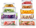 KICHLY Airtight Food Storage Containers 18 piece (9 Containers, 9 Lids), BPA-Free Plastic Food Containers with Lids, Airtight & Stackable Meal Prep Set for Kitchen & Pantry Organization, Blue
