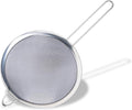 Fackelmann Initial Sieve Stainless Steel, Fine Metal Mesh with Rim, Long Handle, for Sifting Straining & Draining, Food Kitchen Drainer, Pasta & Rice Strainer, Large 20cm Diameter Colander