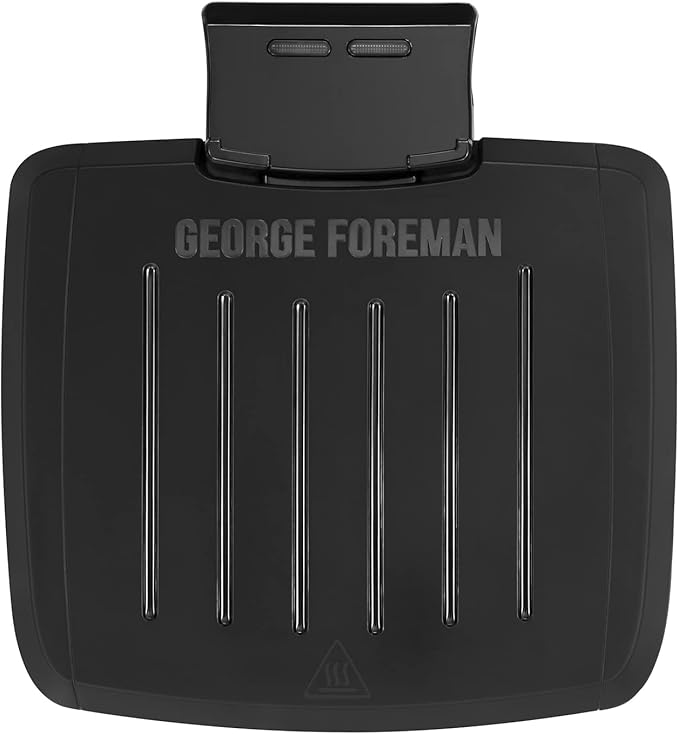 George Foreman Immersa Medium Electric Grill [Removable Control Panel allows grill machine to be fully washable & dishwasher safe, Energy saving, Healthy, Toastie, Panini, Hot plate, BBQ] Black 28310