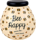 Pot of Dreams Hand Painted Honey Bee Happy Funds Kids Save And Smash Handcrafted Ceramic Money Box | Eco Freindly & Recyclable Piggy Bank | Decorative Gift and Save for New Toys & Video Games