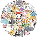 50PCS Cute Animal Water Bottle Stickers for Kids, Vinyl Waterproof Hydroflask Skateboard Phone Laptop Stickers