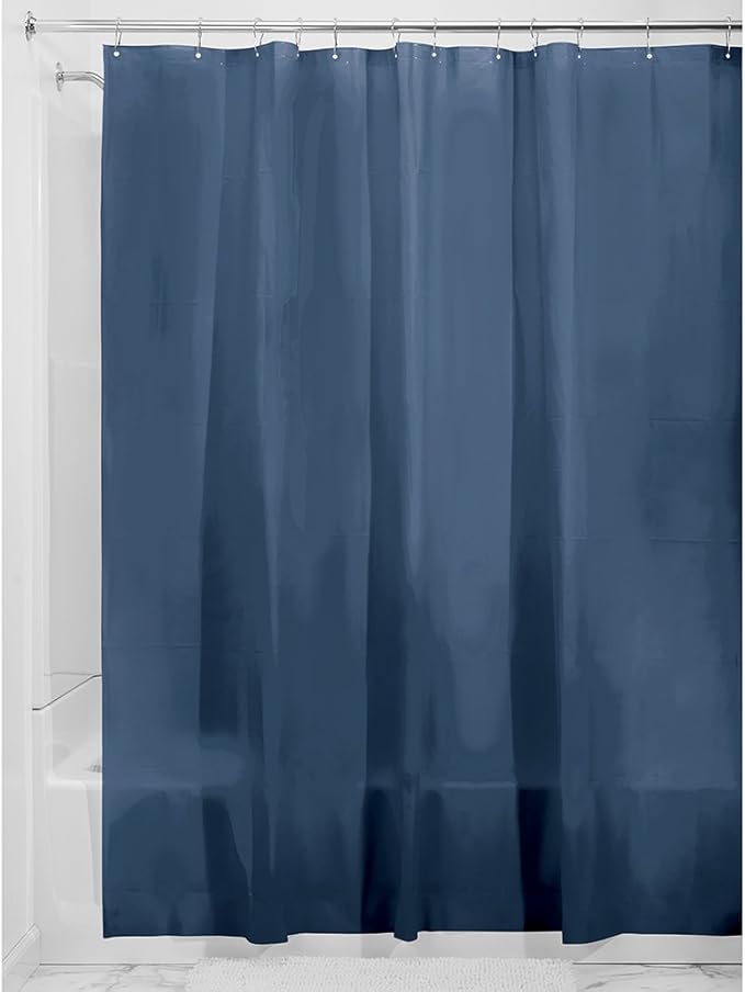 iDesign 3.0 Liner Shower Curtain, Curtain for Shower, Made of Mould-Free PEVA, Navy Blue, 183 cm X 183 cm