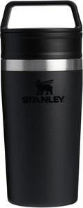 STANLEY 1913 Cafe to-Go Travel Mug 0.35L - Keeps 4 Hours Hot - 5 Hours Cold - Stainless Steel Thermal Mug - Dishwasher Safe - Easy-Carry Handle - Insulated Coffee Cup - Black