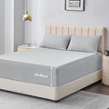 Aisbo King Size Fitted Sheet Grey - Extra Deep Pocket Bed Sheet 16 inch 40 cm - Microfiber Bottom Sheet, 150x200cm