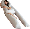 Bedding Home Grey 9ft U Shaped Pregnancy Pillow | Cuddle Cushion Maternity Pillow For Pregnant Women | Full Body Support Long Pillows for Sleeping (9ft Pillow, Grey)