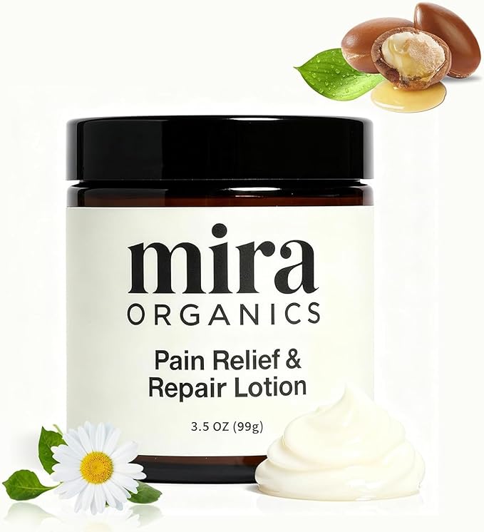 Mira Pain Relief & Repair Lotion, Mira Organics Pain Relief & Repair Lotion, with Arnica Montana, Chamomile, Helichrysum Oil, Shea Butte, Plant-Based