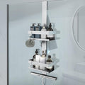 Hanging Shower Caddy, SUS304 Stainless Steel Over Door Shower Shelf, Bathroom Storage No Drilling (Style A - Silver)