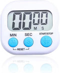 Digital Kitchen Timer – Magnetic Countdown Timer with Loud Alarm, Large Display & Stand – Digital Kitchen Timers for Cooking, Baking, Kids or Classroom (White)
