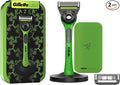 Gillette Labs with Exfoliating Bar, Razer Limited Edition, Razor and Travel Case for Storage On The Go, 1 Handle - 2 Blades, Stand, Green 2 Count