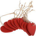 10 PCS Red Wooden Love Hearts with String,Durable Hanging Love Heart for Valentine's Day and Anniversary Decoration,4cm*4cm