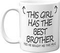 Stuff4 This Girl Has The Best Brother Mug - Sister Birthday Present from Brother, Sister Gifts 11oz Ceramic Dishwasher Safe Coffee Mugs - Birthday, Christmas Day, Secret Santa, Cup Made in UK