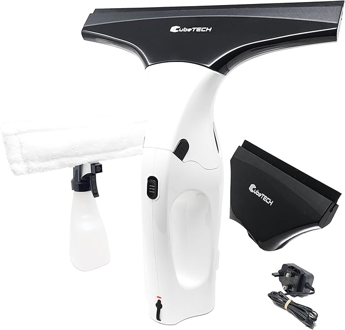 CTWV2 Cordless Vacuum Cleaner - Handheld Vacuum Cordless Rechargeable Power Kit (Microfibre Cloth & Window Squeegee Vacuum) Cleaning Condensation Double Glazed Glass Window Cleaning