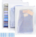 Reusable Zip Lock Bags, 24pcs 40x60cm Plastic Travel Storage Organiser No Holes Hospital Pouches Frosted Waterproof Ziplock Bags for Clothes, Shoes, Cosmetics, Suitcase Organiser