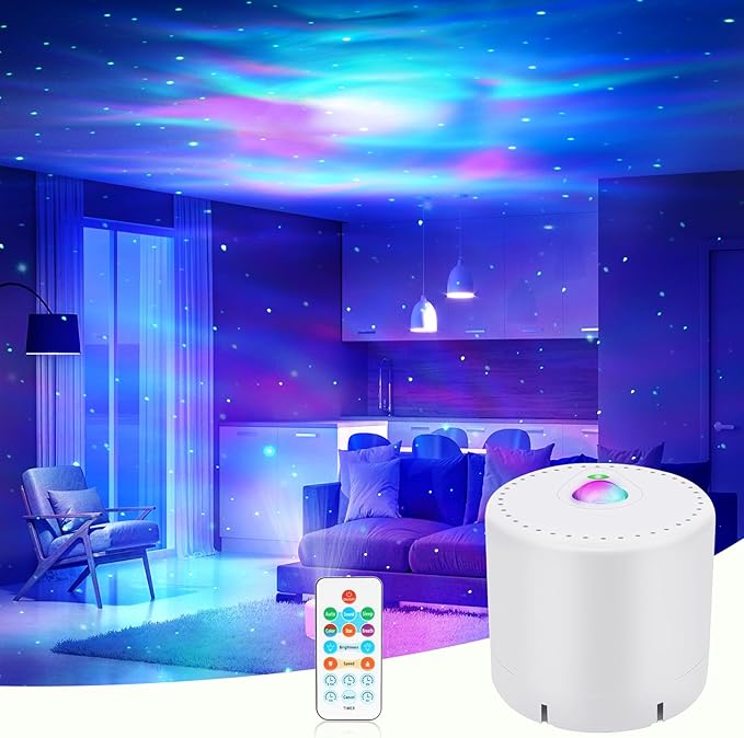 LED Star & Galaxy Projector with Remote Control, Adjustable Speed & Brightness Night Light, Aurora Lights for Adult Party Decoration[Energy Class F]