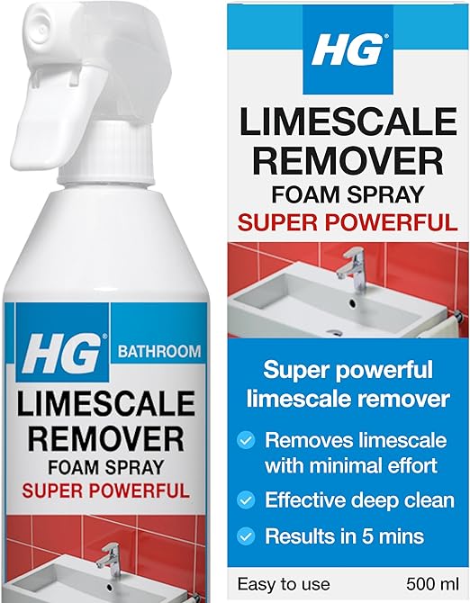 HG Limescale Remover Foam Spray Super Powerful, Bathroom & Kitchen Cleaner – 500ml