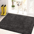 PURRUGS Dirt Trapping Door Mat 50 x 80 cm, Non-Slip Machine Washable Entrance Mat, Dog Doormat, Super Absorbent Entry Rug for Front Door, Back Door, Muddy Shoes and Paws, Charcoal