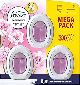 Febreze Bathroom Continuous Air Freshener Blossom and Breeze 3 Units, Fights Odour and Freshens