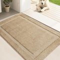 Dirt Trapper Door Mat Indoor 50 x 80 cm, Washable Entry Rug, Inside Doormats for Entryway, Non-Slip, Low-Profile, Super Absorbent Dog Mats for Muddy Paws, Pets, Beige