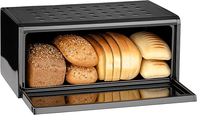 Innoteck Bread Bin With Magnetic Lid Spacious Kitchen Bread Storage Box Large Capacity Bread Storage Container Easy To Clean Durable Bin for Homemade Bread, Toast, Doughnut & Cookies