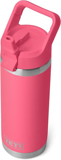 YETI Rambler C Straw Bottle, Stainless Steel Vacuum Insulated Bottle with Leakproof Straw Cap, Tropical Pink, 18 oz (532 ml)